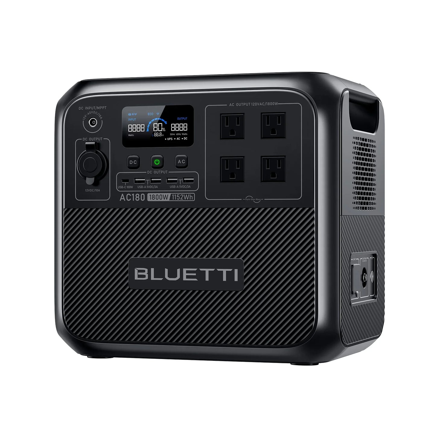 Bluetti AC180 US Plug 1800W 1152Wh Solar Generator Portable Power Station 36Ah LiFePO4 Battery Powerstation APP Camping Fishing
