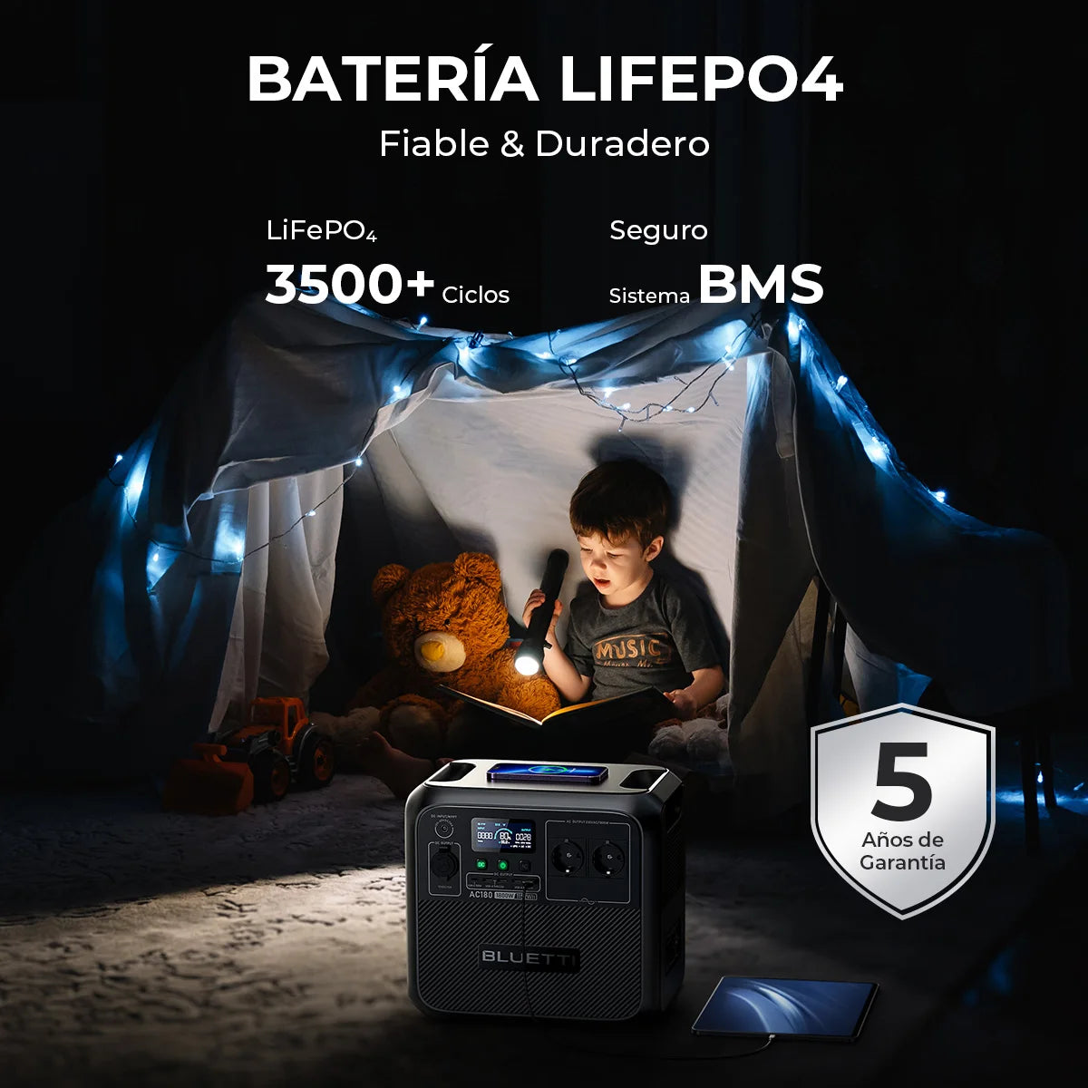 Bluetti AC180 US Plug 1800W 1152Wh Solar Generator Portable Power Station 36Ah LiFePO4 Battery Powerstation APP Camping Fishing