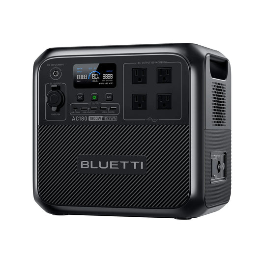 Bluetti AC180 US Plug 1800W 1152Wh Solar Generator Portable Power Station 36Ah LiFePO4 Battery Powerstation APP Camping Fishing